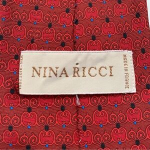 NINA‎ RICCI Tie Men's 100% Silk Made in France Red 3.50"